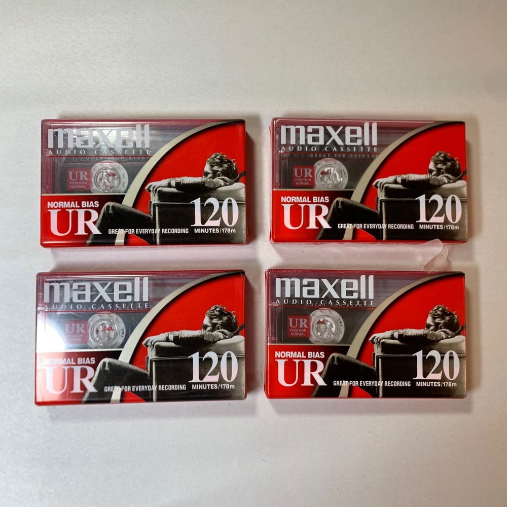 Maxell UR 120 Normal Bias Audio Cassette Tapes 4-Pack Factory Sealed NEW READ